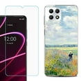 thumbnail image 1 of Phone Case for T-Mobile Revvl 7 5G, Shockproof Case Cover with Tempered Glass Screen Protector, by OneToughShield - Poppy Field, 1 of 1