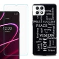 thumbnail image 1 of Phone Case for T-Mobile Revvl 7 5G, Shockproof Case Cover with Tempered Glass Screen Protector, by OneToughShield - Positive Words, 1 of 1