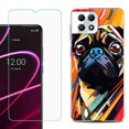 thumbnail image 1 of Phone Case for T-Mobile Revvl 7 5G, Shockproof Case Cover with Tempered Glass Screen Protector, by OneToughShield - Pug Art, 1 of 1