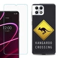 thumbnail image 1 of Phone Case for T-Mobile Revvl 7 5G, Shockproof Case Cover with Tempered Glass Screen Protector, by OneToughShield - Road Sign Kangaroo, 1 of 1