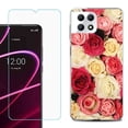 thumbnail image 1 of Phone Case for T-Mobile Revvl 7 5G, Shockproof Case Cover with Tempered Glass Screen Protector, by OneToughShield - Rose Bouquet, 1 of 1