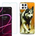 thumbnail image 1 of Phone Case for T-Mobile Revvl 7 5G, Shockproof Case Cover with Tempered Glass Screen Protector, by OneToughShield - Running Husky, 1 of 1