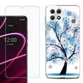 thumbnail image 1 of Phone Case for T-Mobile Revvl 7 5G, Shockproof Case Cover with Tempered Glass Screen Protector, by OneToughShield - Snowflakes Tree, 1 of 1