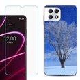 thumbnail image 1 of Phone Case for T-Mobile Revvl 7 5G, Shockproof Case Cover with Tempered Glass Screen Protector, by OneToughShield - Snowing Tree, 1 of 1
