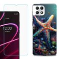 thumbnail image 1 of Phone Case for T-Mobile Revvl 7 5G, Shockproof Case Cover with Tempered Glass Screen Protector, by OneToughShield - Starfish, 1 of 1