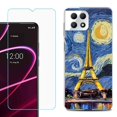 thumbnail image 1 of Phone Case for T-Mobile Revvl 7 5G, Shockproof Case Cover with Tempered Glass Screen Protector, by OneToughShield - Starry Night Eiffel, 1 of 1
