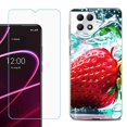 thumbnail image 1 of Phone Case for T-Mobile Revvl 7 5G, Shockproof Case Cover with Tempered Glass Screen Protector, by OneToughShield - Strawberry, 1 of 1