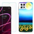 thumbnail image 1 of Phone Case for T-Mobile Revvl 7 5G, Shockproof Case Cover with Tempered Glass Screen Protector, by OneToughShield - Sunflower Moon, 1 of 1