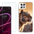 thumbnail image 1 of Phone Case for T-Mobile Revvl 7 5G, Shockproof Case Cover with Tempered Glass Screen Protector, by OneToughShield - Tiger, 1 of 1