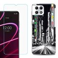 thumbnail image 1 of Phone Case for T-Mobile Revvl 7 5G, Shockproof Case Cover with Tempered Glass Screen Protector, by OneToughShield - Tokyo Night, 1 of 1