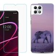 thumbnail image 1 of Phone Case for T-Mobile Revvl 7 5G, Shockproof Case Cover with Tempered Glass Screen Protector, by OneToughShield - Twilight Elephant, 1 of 1