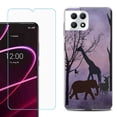 thumbnail image 1 of Phone Case for T-Mobile Revvl 7 5G, Shockproof Case Cover with Tempered Glass Screen Protector, by OneToughShield - Twilight Safari, 1 of 1
