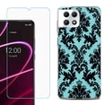 thumbnail image 1 of Phone Case for T-Mobile Revvl 7 5G, Shockproof Case Cover with Tempered Glass Screen Protector, by OneToughShield - Victorian Blue/Black, 1 of 1