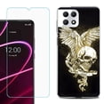 thumbnail image 1 of Phone Case for T-Mobile Revvl 7 5G, Shockproof Case Cover with Tempered Glass Screen Protector, by OneToughShield - Wing Skull, 1 of 1