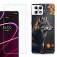 thumbnail image 1 of Phone Case for T-Mobile Revvl 7 5G, Shockproof Case Cover with Tempered Glass Screen Protector, by OneToughShield - Wolf Autumn, 1 of 1
