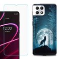 thumbnail image 1 of Phone Case for T-Mobile Revvl 7 5G, Shockproof Case Cover with Tempered Glass Screen Protector, by OneToughShield - Wolf Moon, 1 of 1