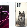thumbnail image 1 of Phone Case for T-Mobile Revvl 7 5G, Shockproof Case Cover with Tempered Glass Screen Protector, by OneToughShield - Wolf Snow, 1 of 1