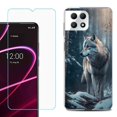 thumbnail image 1 of Phone Case for T-Mobile Revvl 7 5G, Shockproof Case Cover with Tempered Glass Screen Protector, by OneToughShield - Wolf Winter, 1 of 1