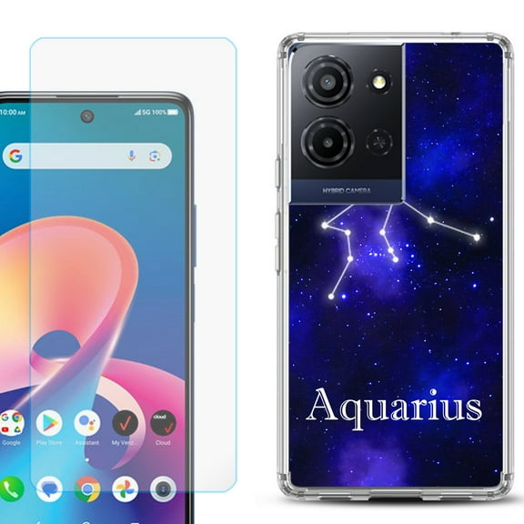 Phone Case for TCL K33 5G, with Screen Protector, by OneToughShield - Aquarius