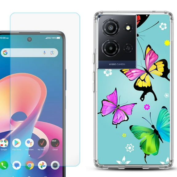 Phone Case for TCL K33 5G, with Screen Protector, by OneToughShield - Butterfly