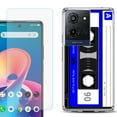 thumbnail image 1 of Phone Case for TCL K33 5G, with Screen Protector, by OneToughShield - Cassette Blue, 1 of 5