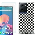 thumbnail image 1 of Phone Case for TCL K33 5G, with Screen Protector, by OneToughShield - Checker B/W, 1 of 5