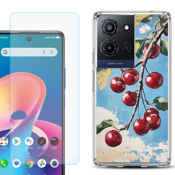 Phone Case for TCL K33 5G, with Screen Protector, by OneToughShield - Cherry Bliss