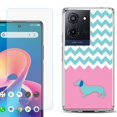 thumbnail image 1 of Phone Case for TCL K33 5G, with Screen Protector, by OneToughShield - Chevron/Dachshund/Puppy, 1 of 5