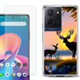 thumbnail image 1 of Phone Case for TCL K33 5G, with Screen Protector, by OneToughShield - Deer Sunset, 1 of 5