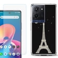 thumbnail image 1 of Phone Case for TCL K33 5G, with Screen Protector, by OneToughShield - Eiffel Tower Moon, 1 of 5