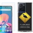 thumbnail image 1 of Phone Case for TCL K33 5G, with Screen Protector, by OneToughShield - Flamingo, 1 of 5