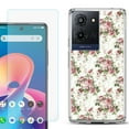 thumbnail image 1 of Phone Case for TCL K33 5G, with Screen Protector, by OneToughShield - Floral/Rose, 1 of 5