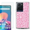 thumbnail image 1 of Phone Case for TCL K33 5G, with Screen Protector, by OneToughShield - Giraffe/Pink, 1 of 5