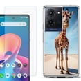 thumbnail image 1 of Phone Case for TCL K33 5G, with Screen Protector, by OneToughShield - Giraffe, 1 of 5