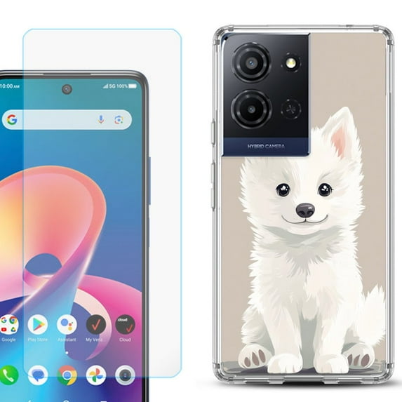 Phone Case for TCL K33 5G, with Screen Protector, by OneToughShield - Husky Joy