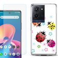 thumbnail image 1 of Phone Case for TCL K33 5G, with Screen Protector, by OneToughShield - Ladybug, 1 of 5