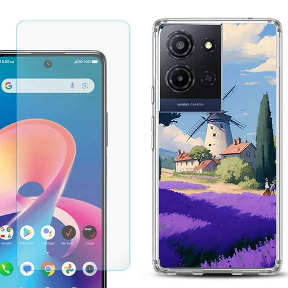 Phone Case for TCL K33 5G, with Screen Protector, by OneToughShield - Lavender Field