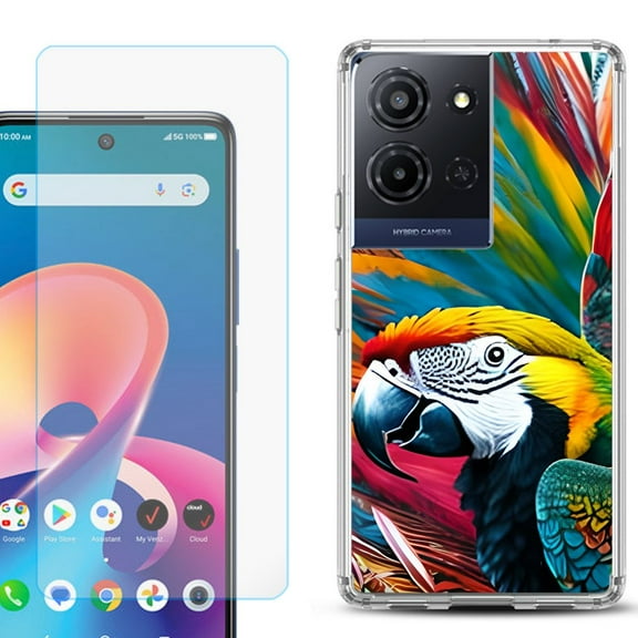 Phone Case for TCL K33 5G, with Screen Protector, by OneToughShield - Macaw