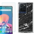 thumbnail image 1 of Phone Case for TCL K33 5G, with Screen Protector, by OneToughShield - Marble B/W, 1 of 5