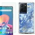thumbnail image 1 of Phone Case for TCL K33 5G, with Screen Protector, by OneToughShield - Marble / Gem Blue, 1 of 5