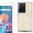 thumbnail image 1 of Phone Case for TCL K33 5G, with Screen Protector, by OneToughShield - Marble / Latte, 1 of 5