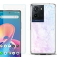 thumbnail image 1 of Phone Case for TCL K33 5G, with Screen Protector, by OneToughShield - Marble Pink/Blue, 1 of 5