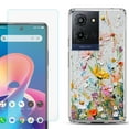thumbnail image 1 of Phone Case for TCL K33 5G, with Screen Protector, by OneToughShield - Pastel Flowers, 1 of 5