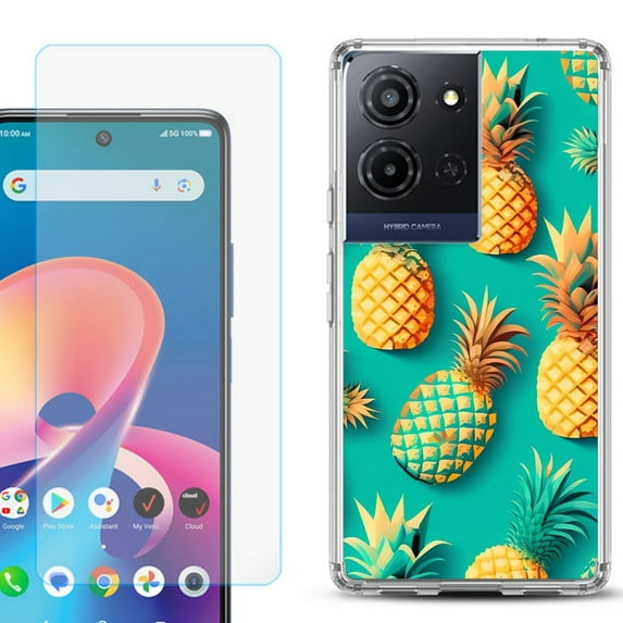 Phone Case for TCL K33 5G, with Screen Protector, by OneToughShield - Pineapple