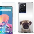 thumbnail image 1 of Phone Case for TCL K33 5G, with Screen Protector, by OneToughShield - Pug Face, 1 of 5