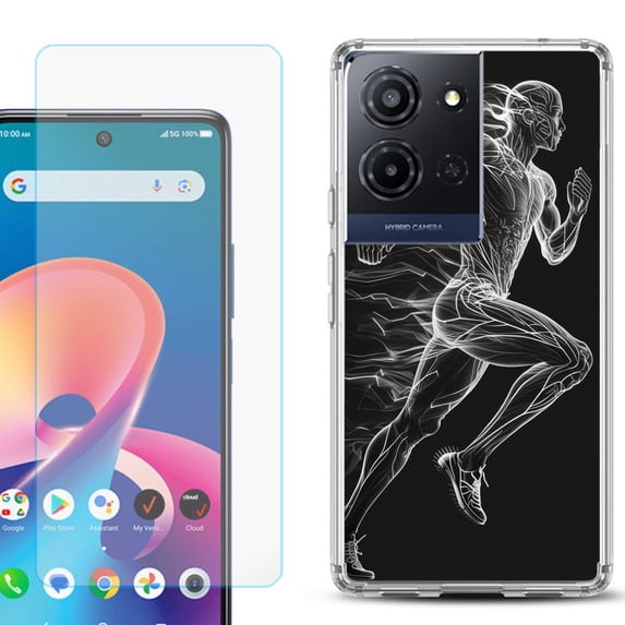 Phone Case for TCL K33 5G, with Screen Protector, by OneToughShield - Runner