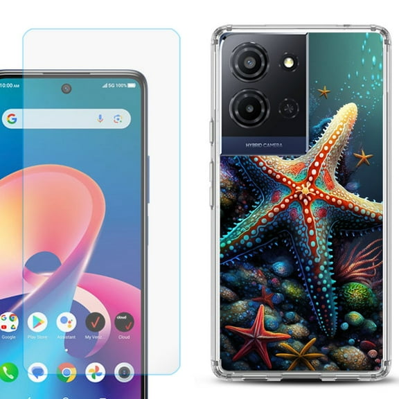 Phone Case for TCL K33 5G, with Screen Protector, by OneToughShield - Starfish