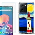 thumbnail image 1 of Phone Case for TCL K33 5G, with Screen Protector, by OneToughShield - Starry Night Lighthouse, 1 of 5