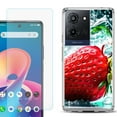 thumbnail image 1 of Phone Case for TCL K33 5G, with Screen Protector, by OneToughShield - Strawberry, 1 of 5