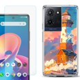 thumbnail image 1 of Phone Case for TCL K33 5G, with Screen Protector, by OneToughShield - Sunset Beacon, 1 of 5